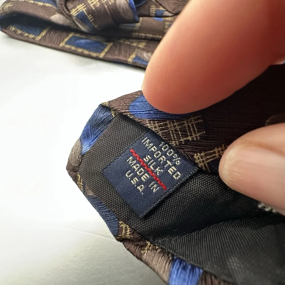 Vintage‎ Simonenti Robert Tie Geometric Pattern 100% Silk